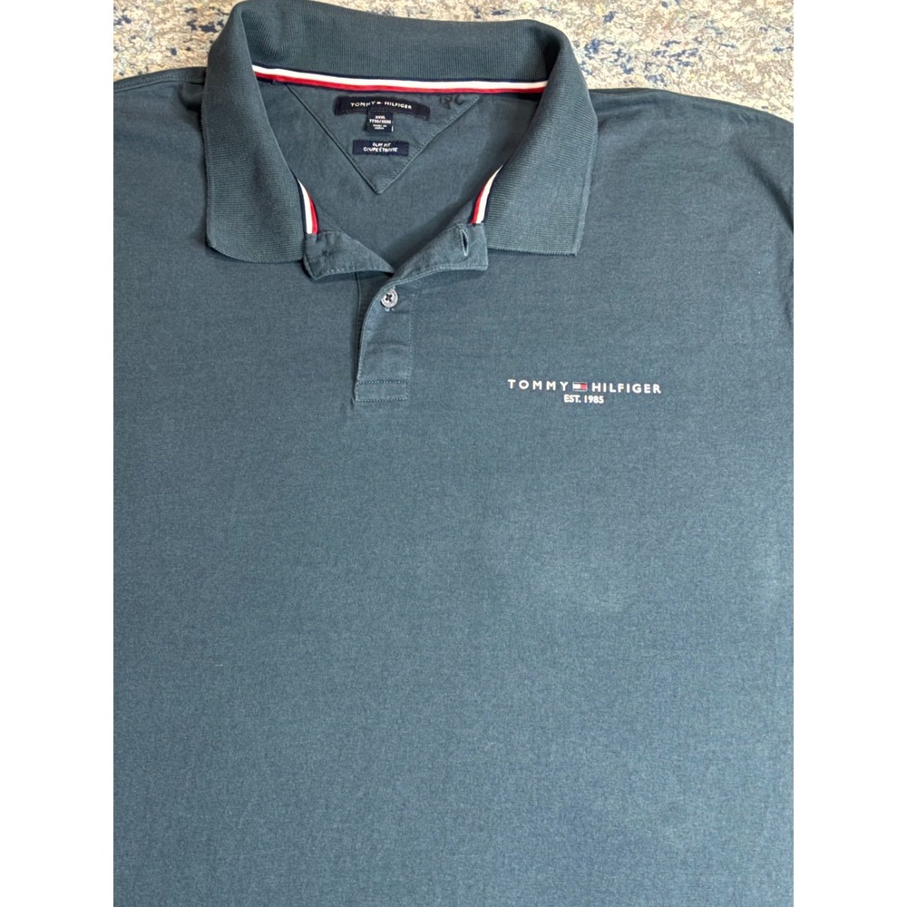 Tommy Hilfiger Men's Short Sleeves Polo Shirt Navy With Logo 3XL